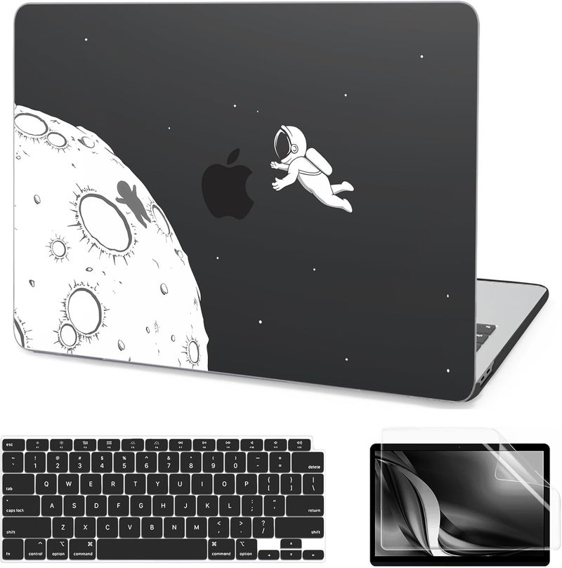 AKIT Compatible with MacBook Air 13 Inch Case M1 2022 2021 2020 2019 2018 A2337 A2179 A1932, Unique Pattern Hard Shell Laptop Case+Screen Protector+Keyboard Cover for MacBook Air 13.3 Inch, Astronaut - Image 1